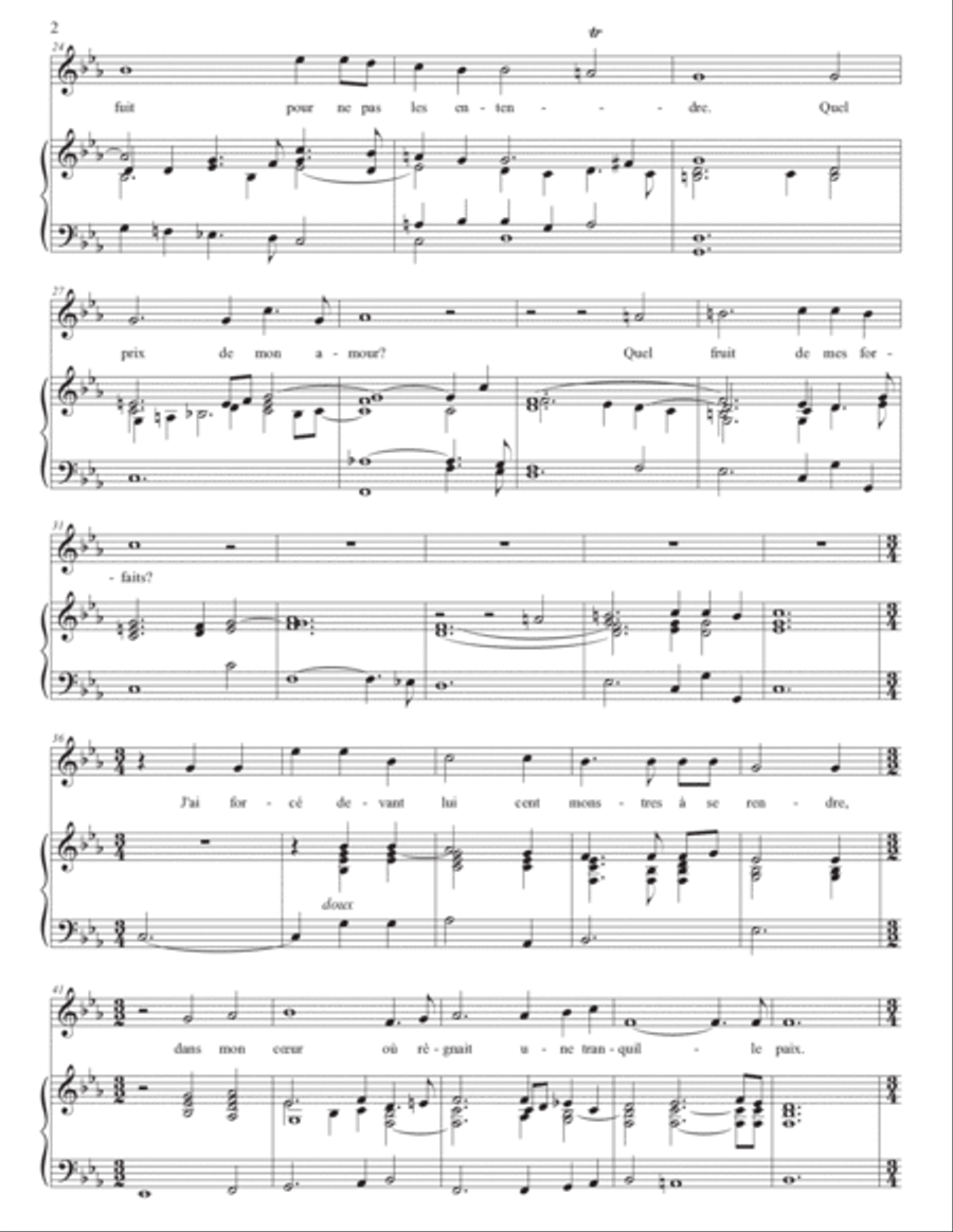 CHARPENTIER: Quel prix de mon amour (transposed to C minor) Voice scores gallery preview page 3