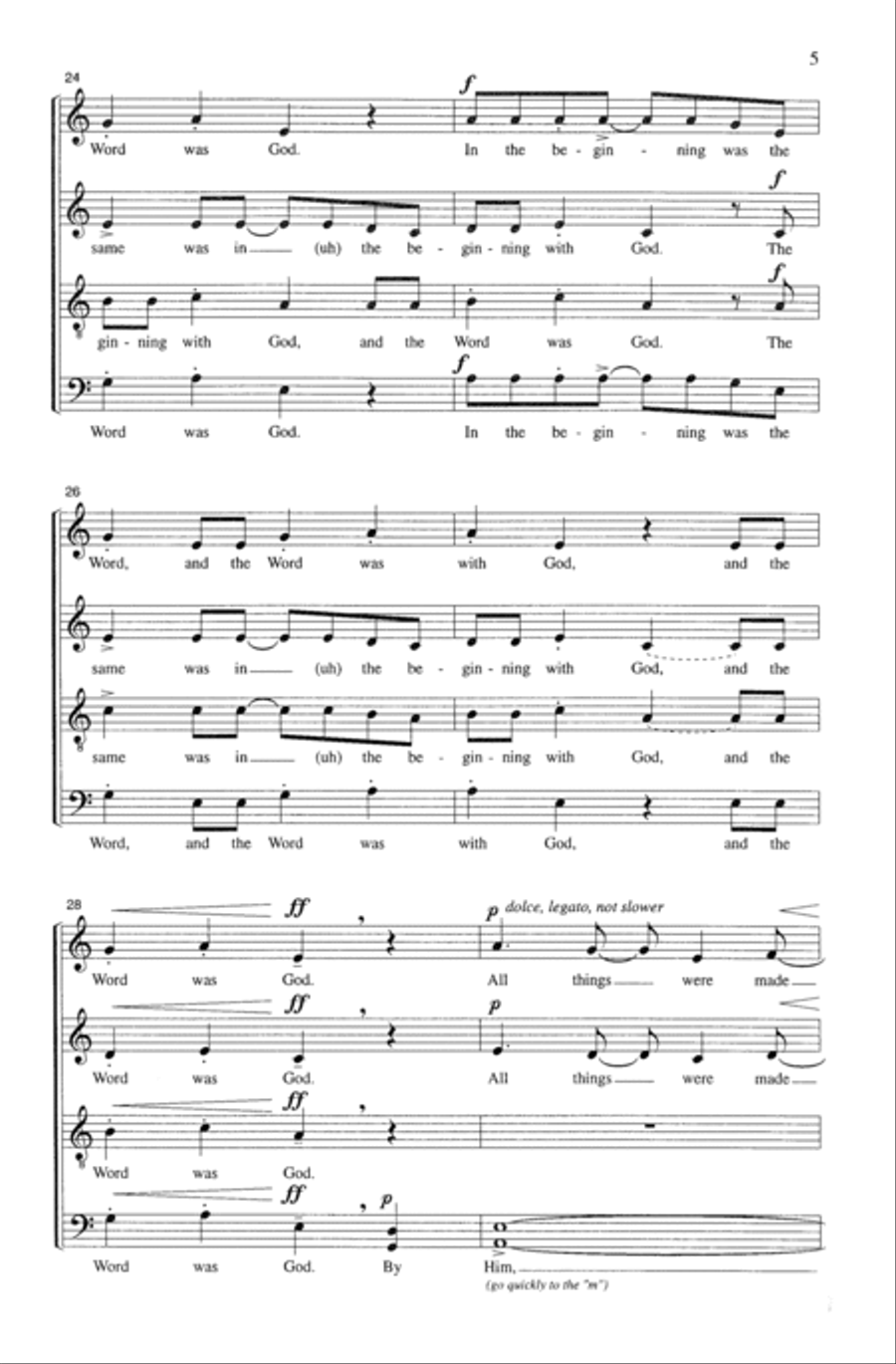The Word Was God 4-Part scores gallery preview page 4