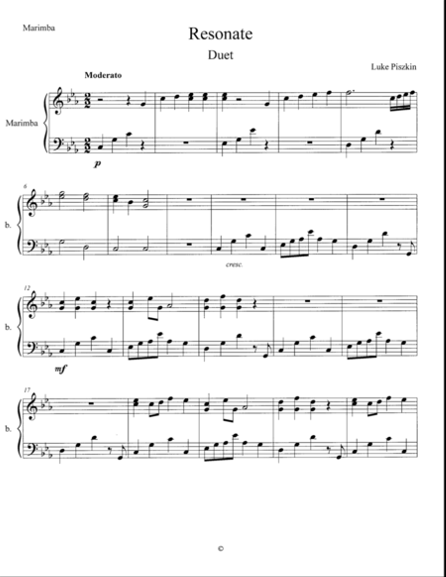 Resonate Marimba scores gallery preview page 1