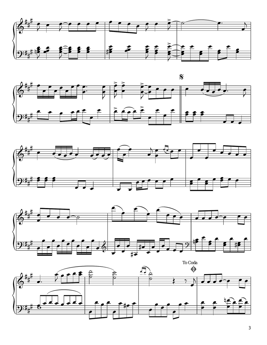 Two Out Of Three Ain't Bad (in the style of Wolfgang Amadeus Mozart) Piano Solo scores gallery preview page 3