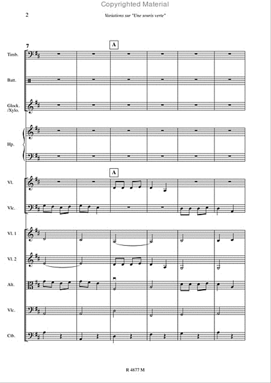 Variations Sur Une Souris Verte String Orchestra scores gallery preview page 3