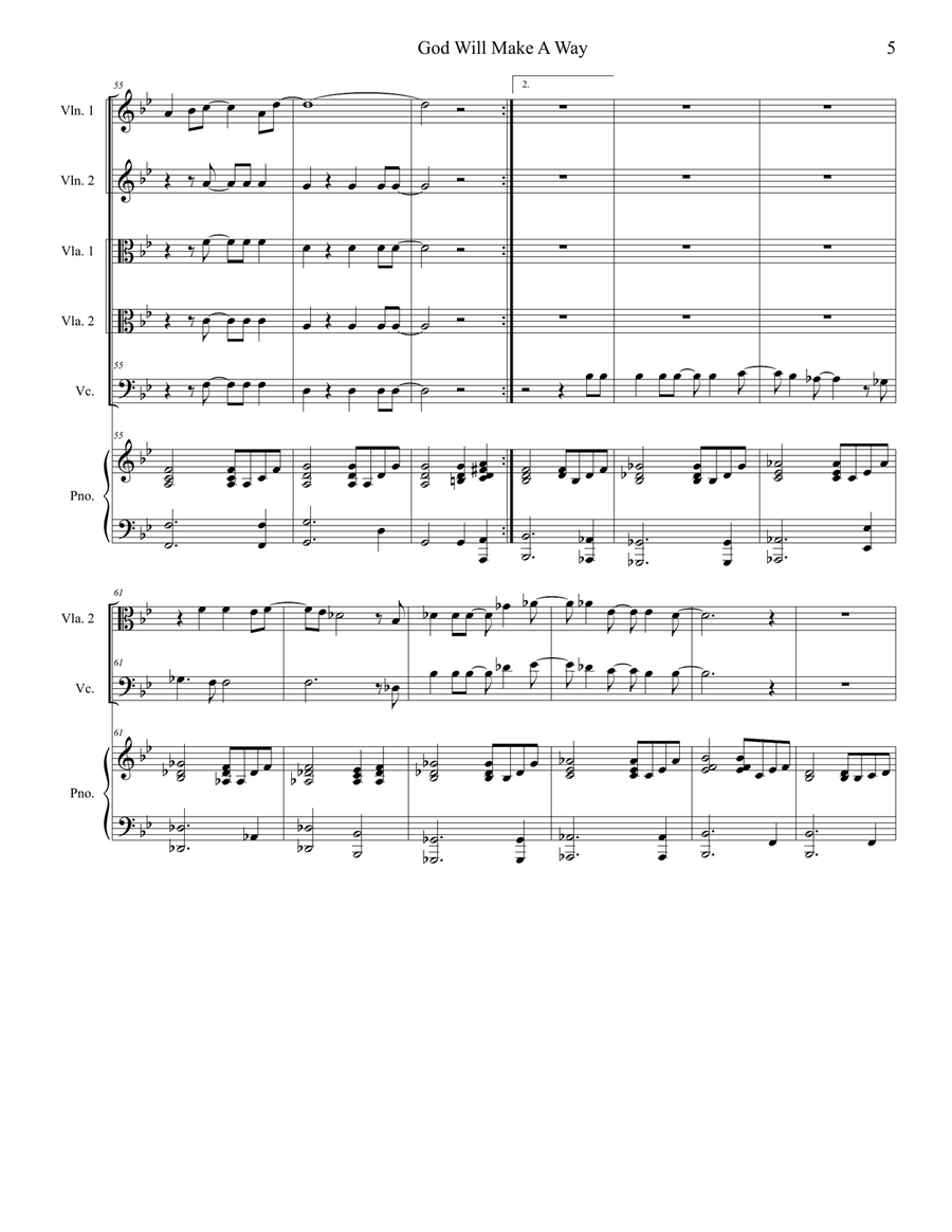 God Will Make A Way String Orchestra scores gallery preview page 5