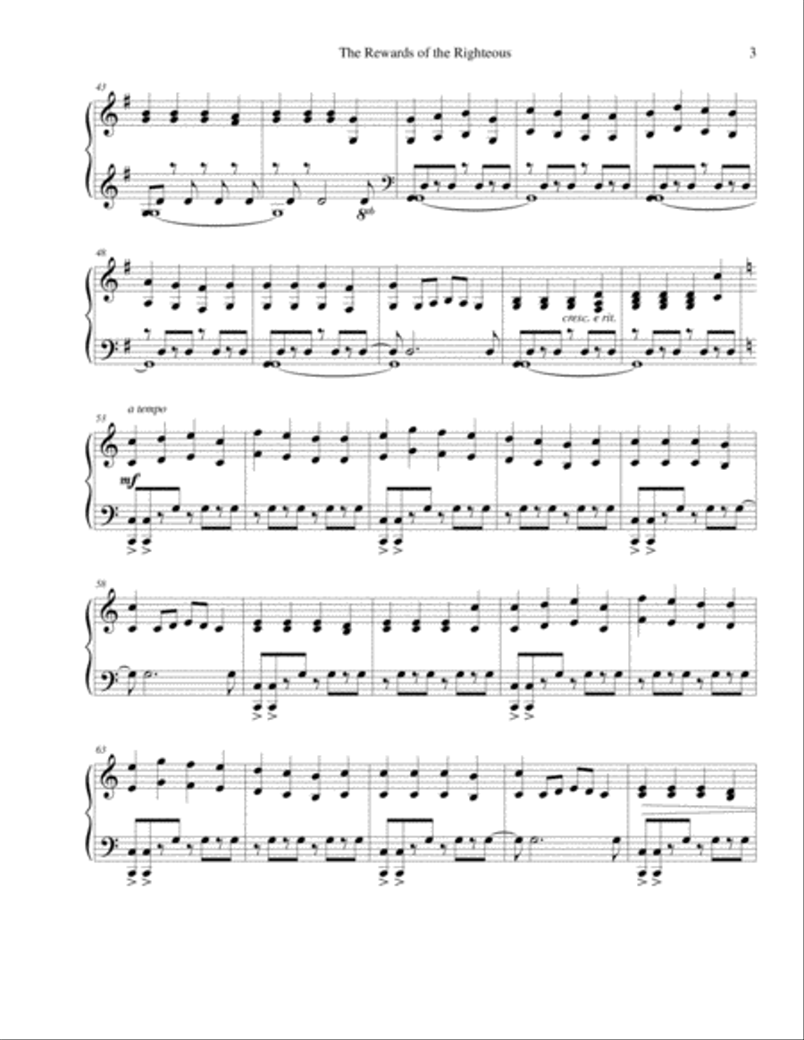 The Rewards of the Righteous(Psalter #98) Piano Solo scores gallery preview page 3