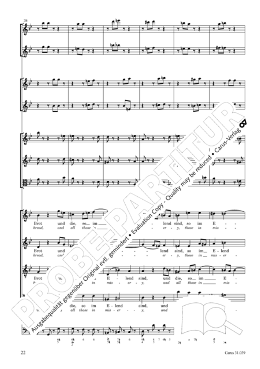 Give the hungry ones thy bread (Brich dem Hungrigen dein Brot) 4-Part scores gallery preview page 22