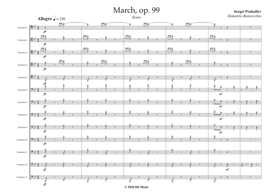March, op. 99 (for Trombone Choir) Euphonium scores gallery preview page 2