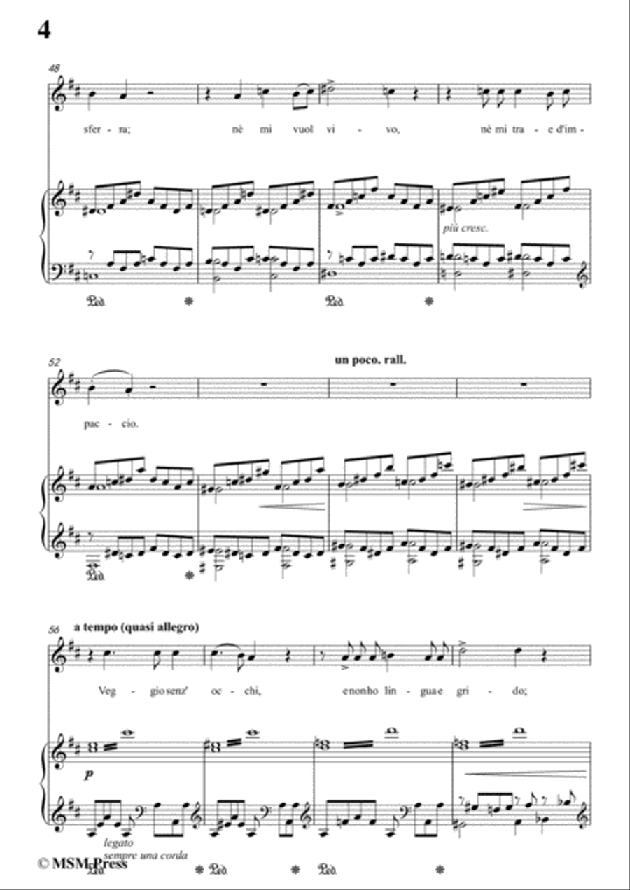 Liszt-Pace non trovo in e flat minor,for Voice and Piano Voice Solo scores gallery preview page 6