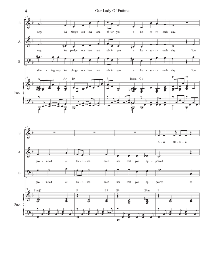 Our Lady Of Fatima Our Lady Of Fatima 3-Part scores gallery preview page 4