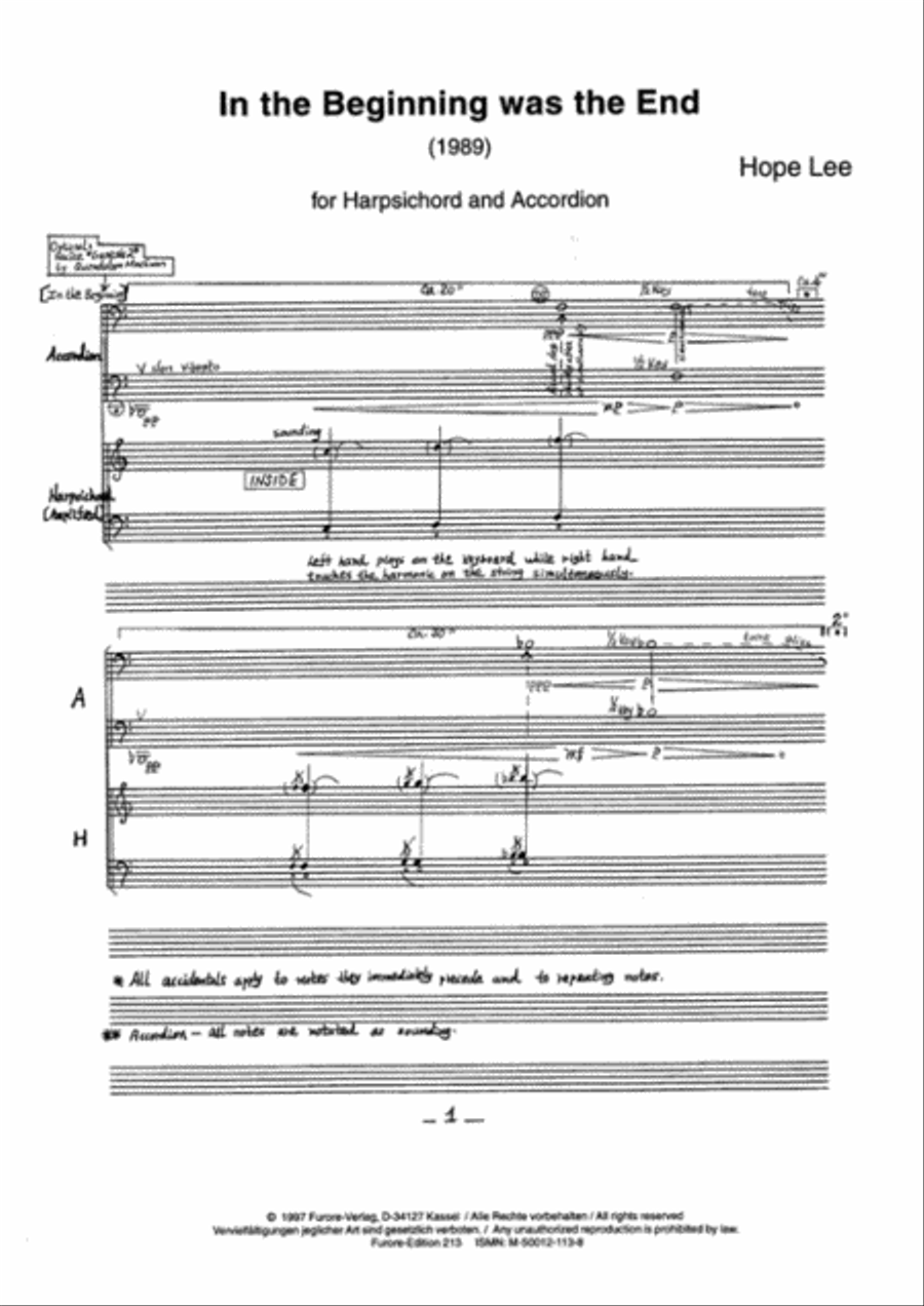 In the beginning was the end Harpsichord scores gallery preview page 2