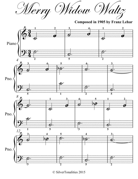 Merry Widow Waltz Easiest Piano Sheet Music