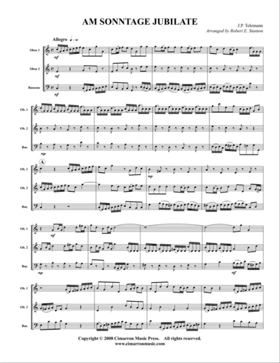 Am Sonntage Jubilate Am Sonntage Jubilate Woodwind Trio scores gallery preview page 1