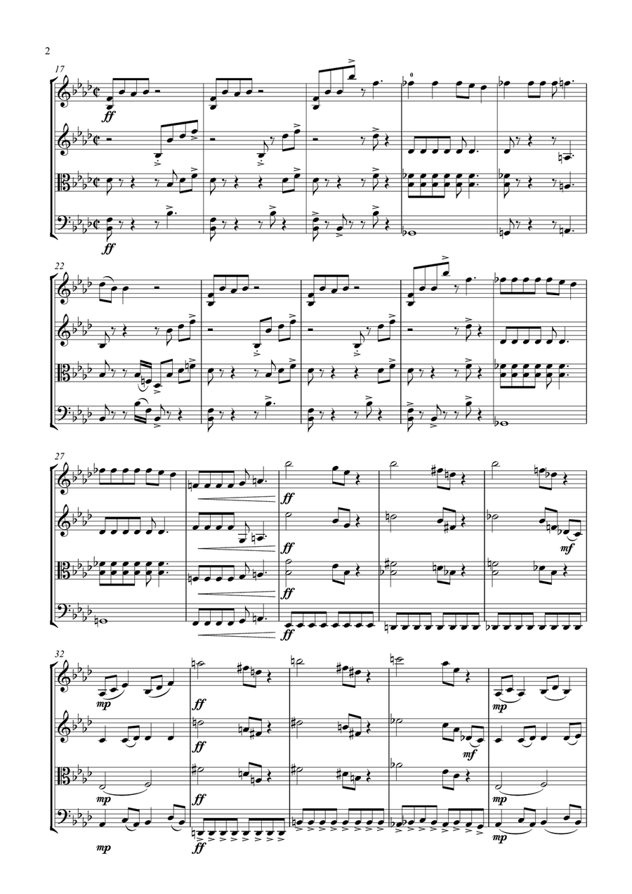 Bicycle Race String Quartet scores gallery preview page 2