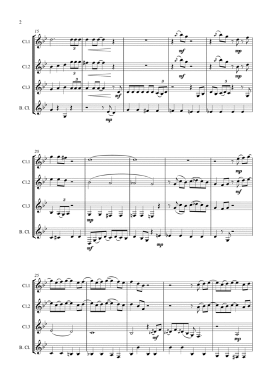Ev'rybody Wants To Be A Cat Clarinet Quartet scores gallery preview page 2