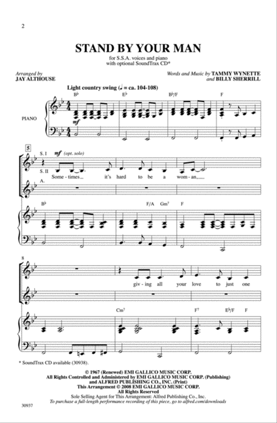 Stand by Your Man Women's Choir scores gallery preview page 2