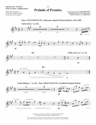 The Star Arising (A Cantata For Christmas) - Soprano Sax/Clarinet(sub oboe)