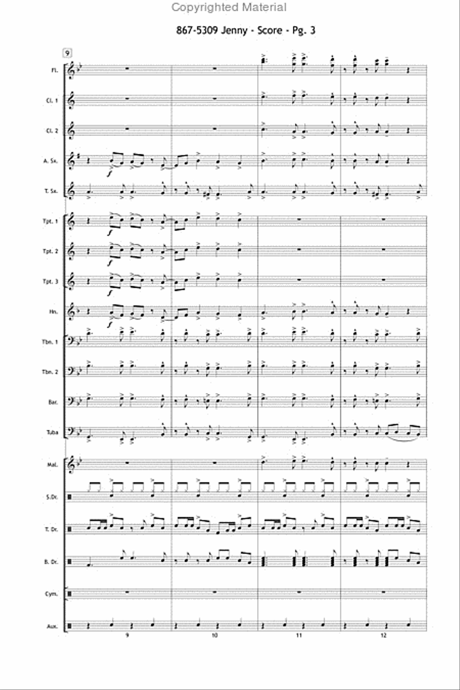 867-5309 Jenny 867-5309 Jenny Marching Band scores gallery preview page 4