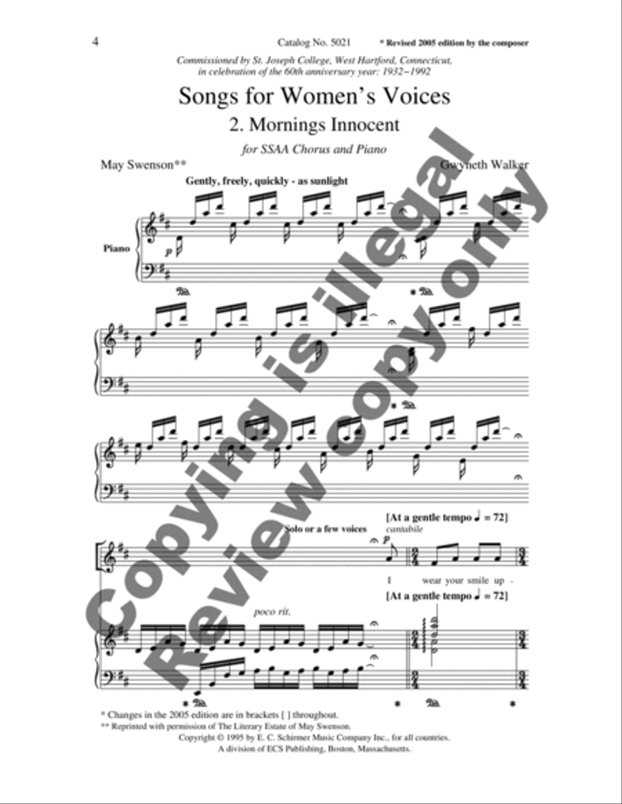Mornings Innocent (Choral Score) SSAA scores gallery preview page 8