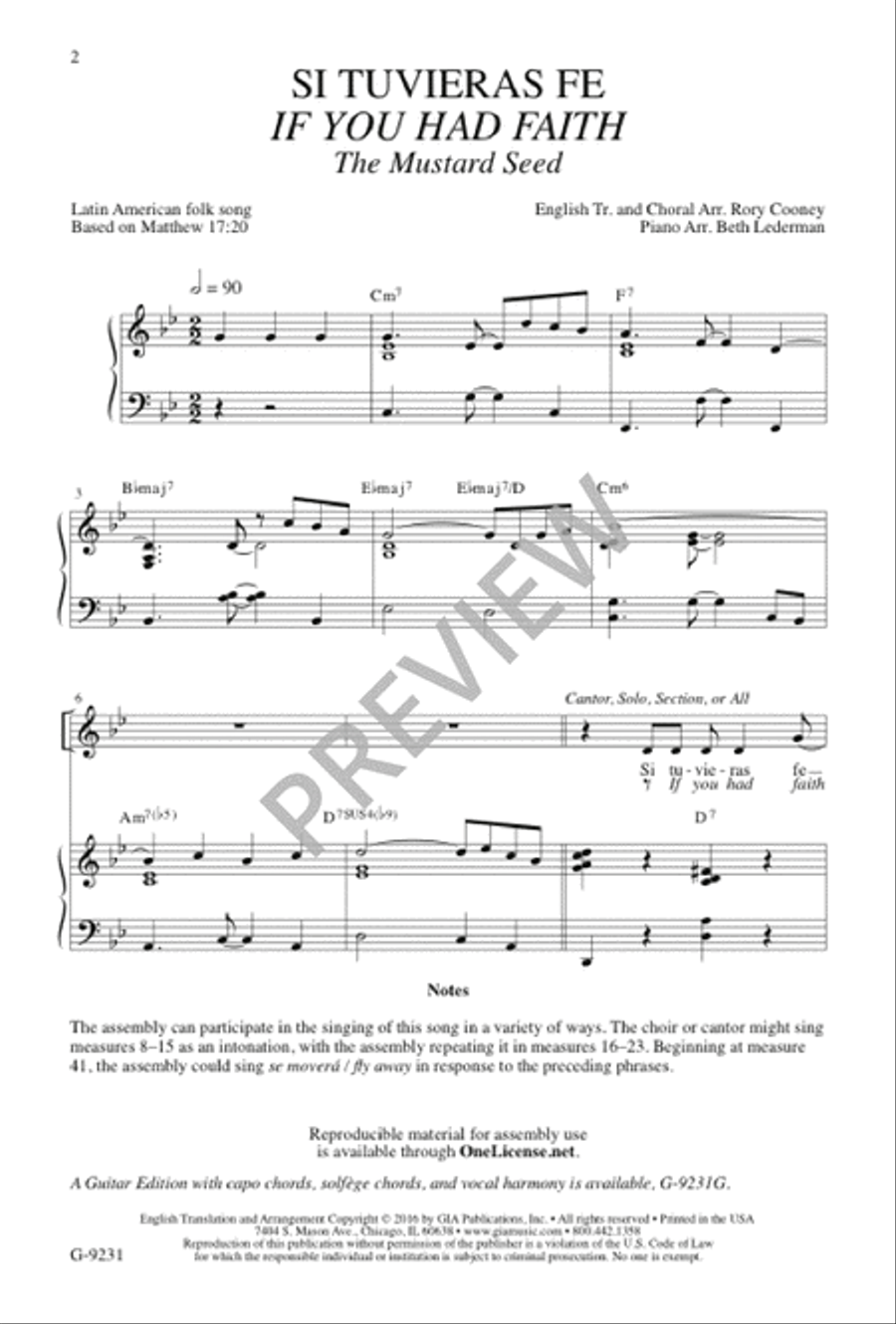 Si Tuvieras Fe / If You Had Faith 4-Part scores gallery preview page 3