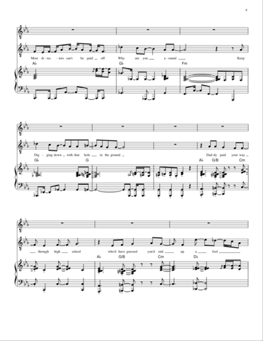 Hipster Without The Hip - Relative Talent, the musical Piano scores gallery preview page 4