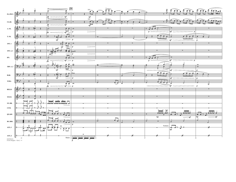 In The Heights: Part 2 (The Club) - Full Score Marching Band scores gallery preview page 4