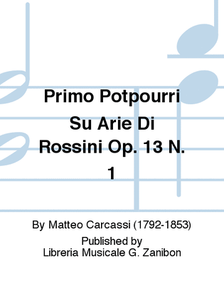 Book cover for Primo Potpourri Su Arie Di Rossini Op. 13 N. 1