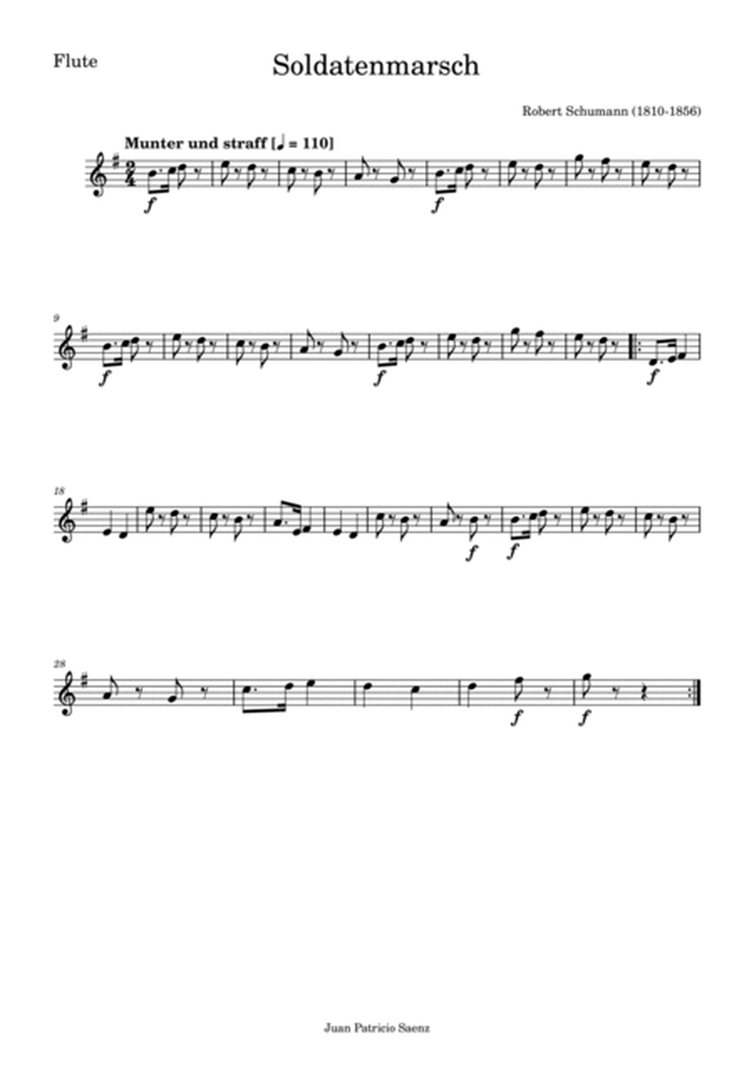 Schumann, R: Album for the Young - Soldiers' March - Woodwind Quartet Arrangement