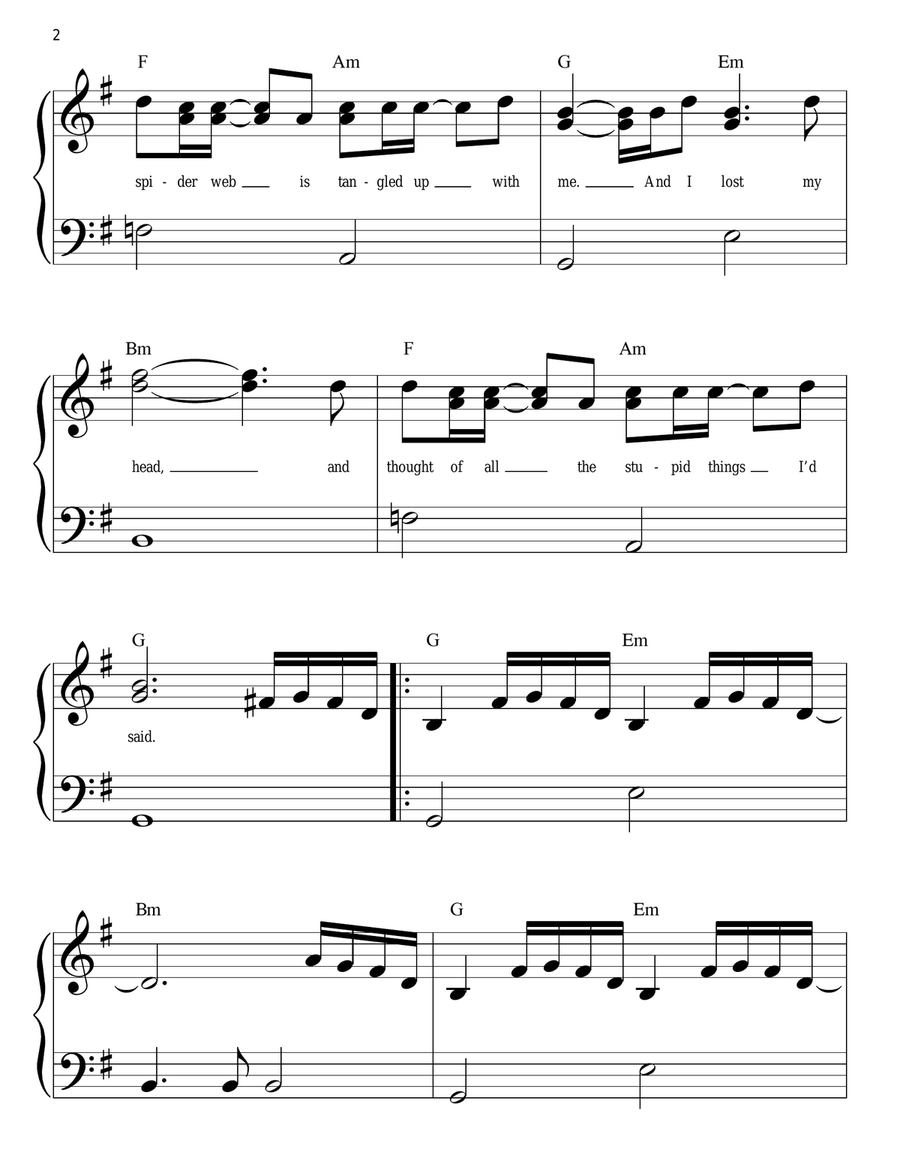 Trouble Easy Piano scores gallery preview page 2