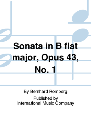 Book cover for Sonata In B Flat Major, Opus 43, No. 1