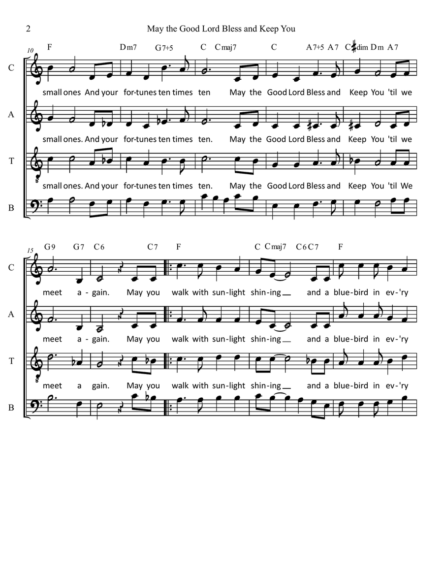 May The Good Lord Bless And Keep You 4-Part scores gallery preview page 2