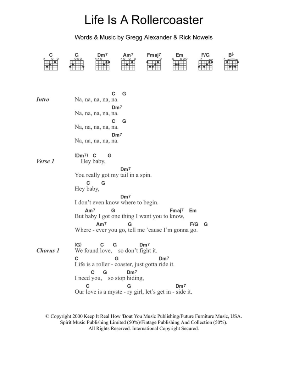 Life Is A Rollercoaster Acoustic Guitar scores gallery preview page 1