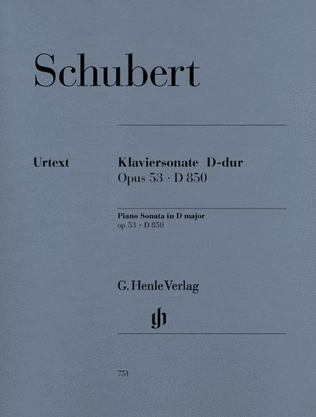 Book cover for Piano Sonata D Major Op. 53 D 850