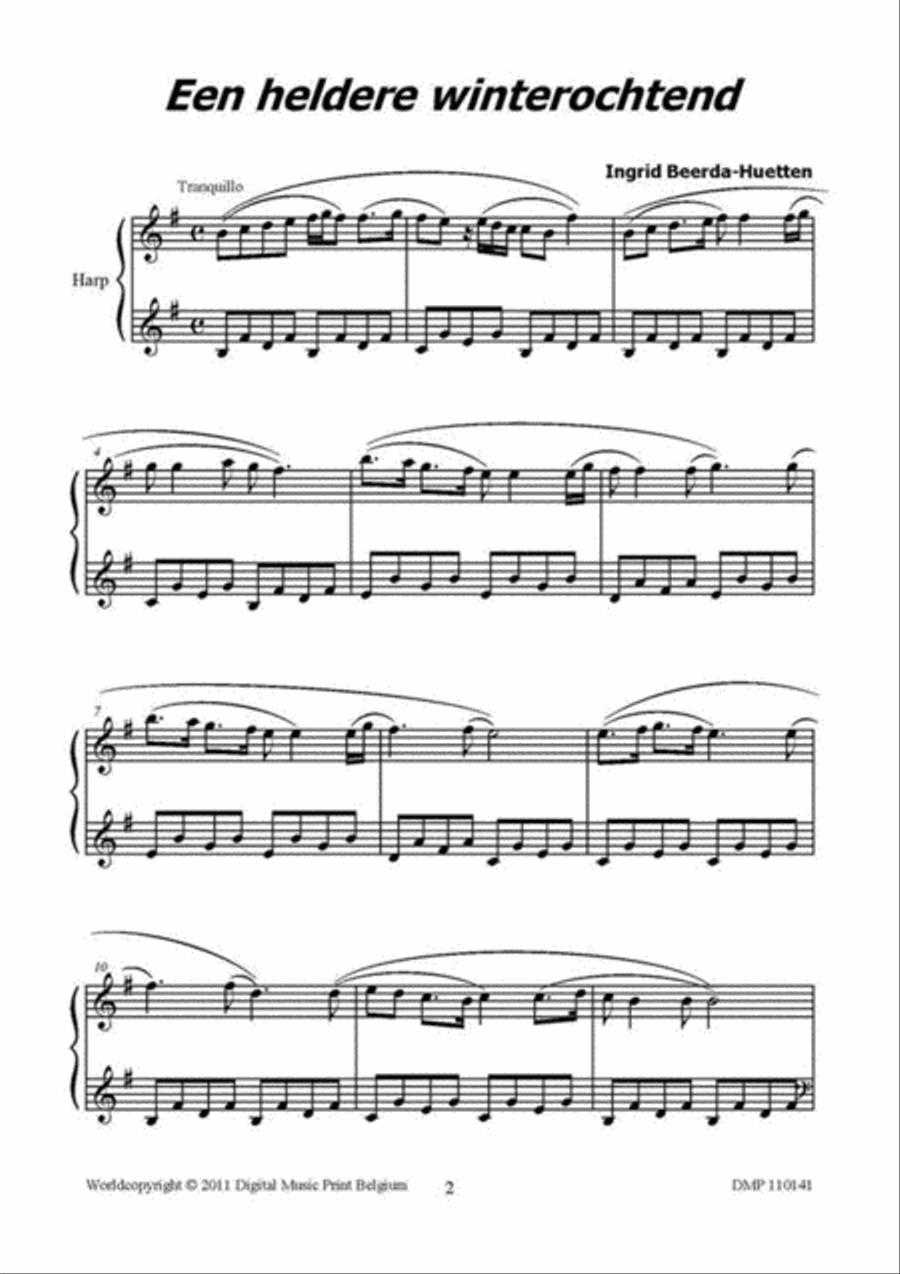 Een Heldere Winterochtend Harp scores gallery preview page 2