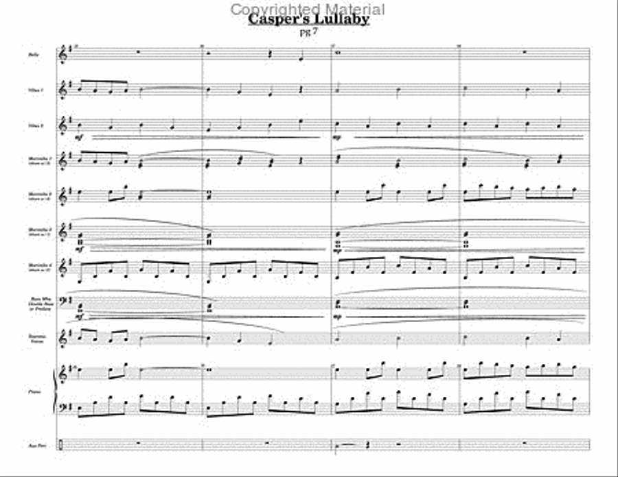 Casper's Lullaby Percussion Ensemble scores gallery preview page 4