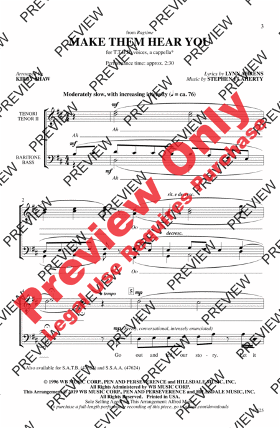Make Them Hear You Men's Choir scores gallery preview page 2