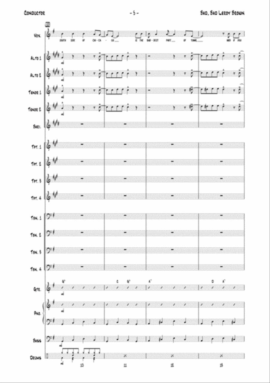 Bad, Bad Leroy Brown Jazz Ensemble scores gallery preview page 5