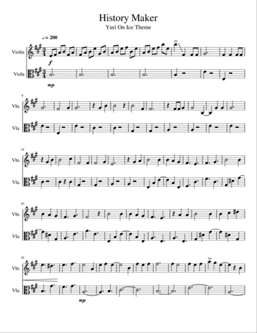 History Maker String Duet scores gallery preview page 1