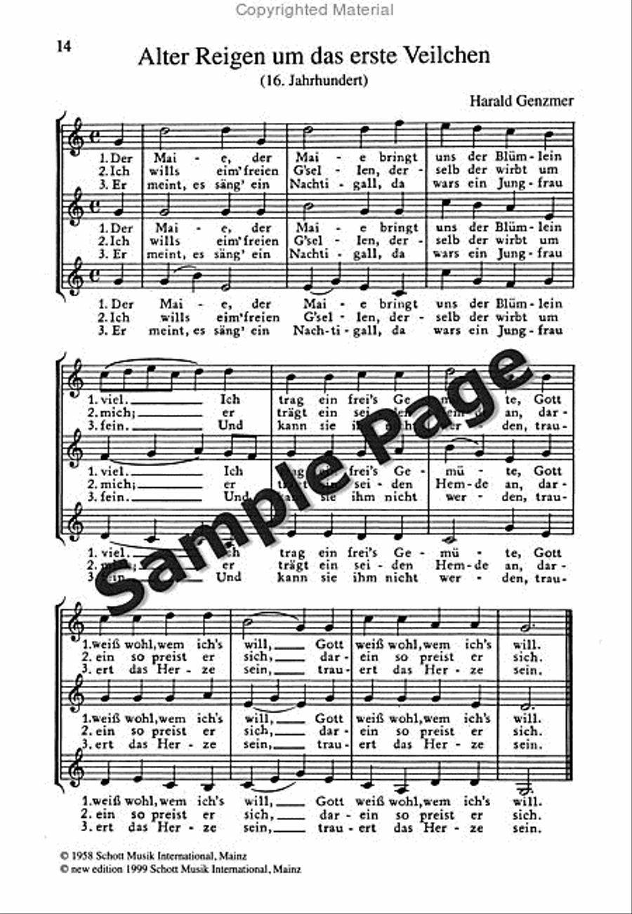 Genzmer H Alte Volkslieder I Neuen S tze Women's Choir scores gallery preview page 15