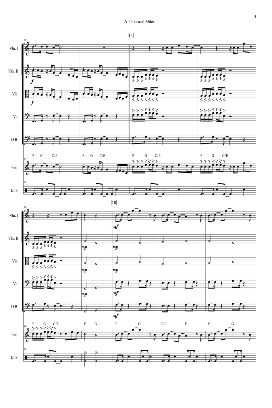 A Thousand Miles String Orchestra scores gallery preview page 4