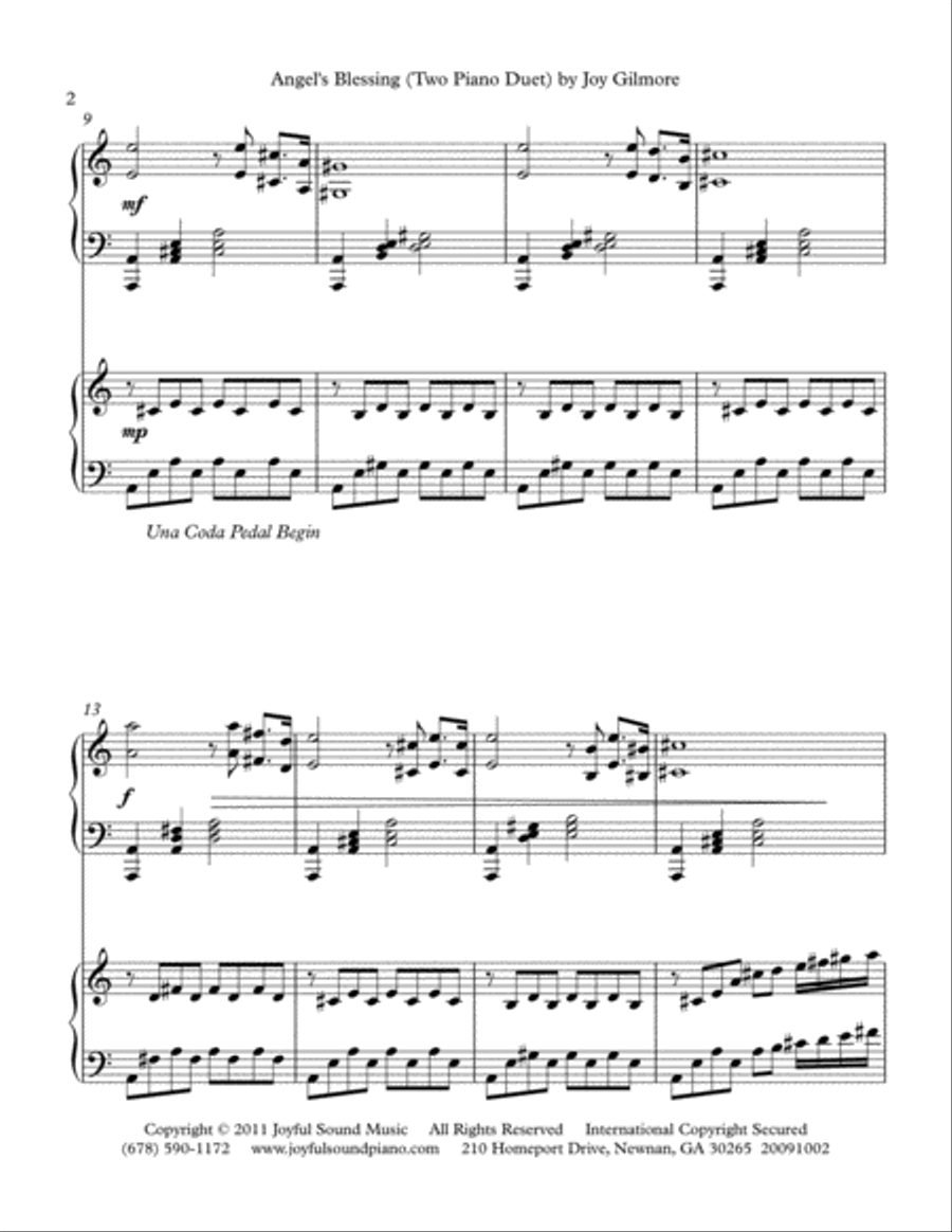 Angels Blessing (Two Piano Duet) 2 Pianos, 4-Hands scores gallery preview page 2