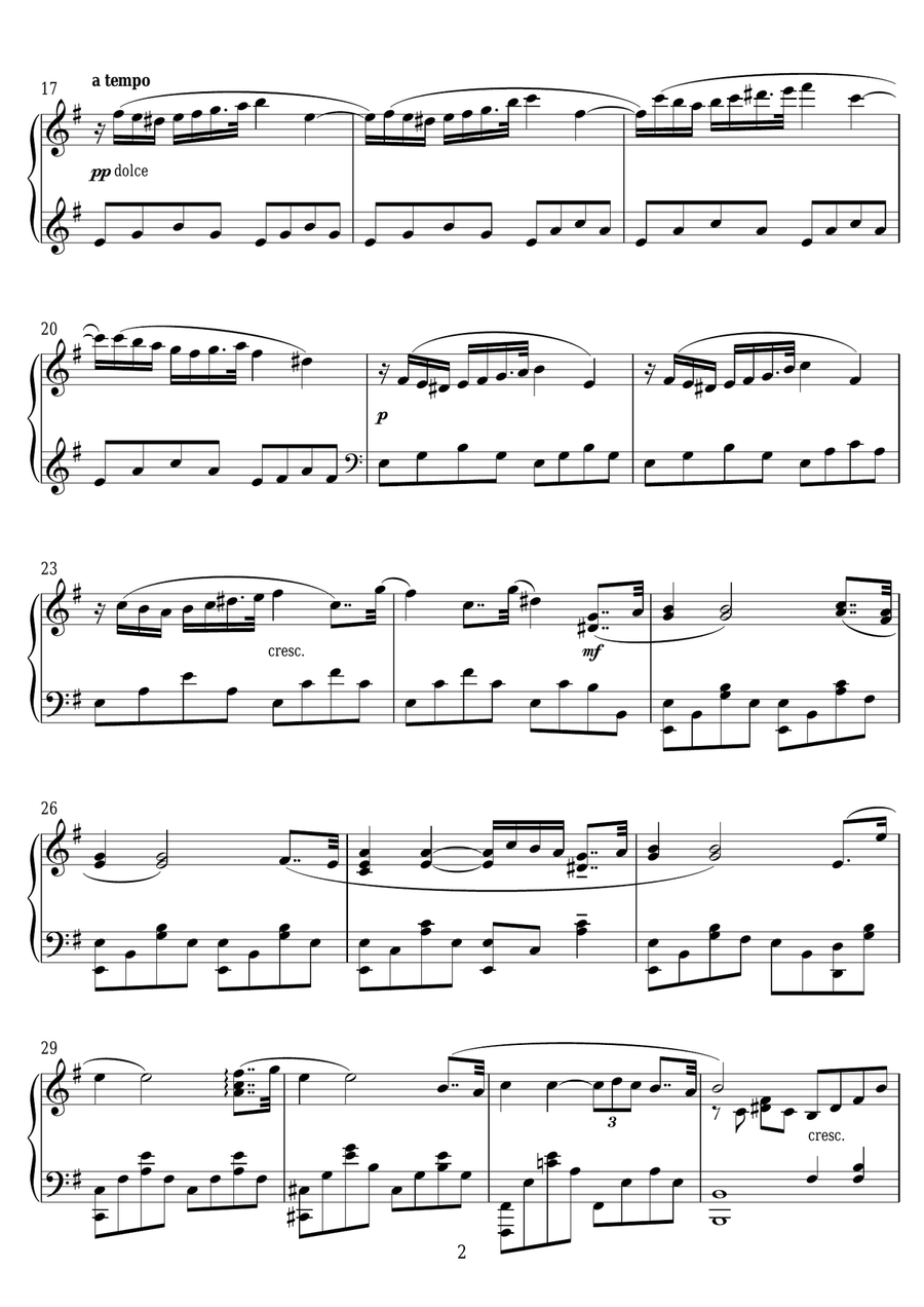 I Am Free (Love Theme from Suite Francaise) Piano Solo scores gallery preview page 2