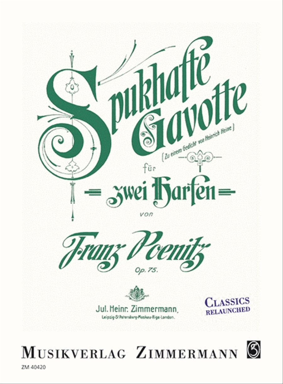Ghostly Gavotte Op. 75 Op. 75 Harp scores gallery preview page 1