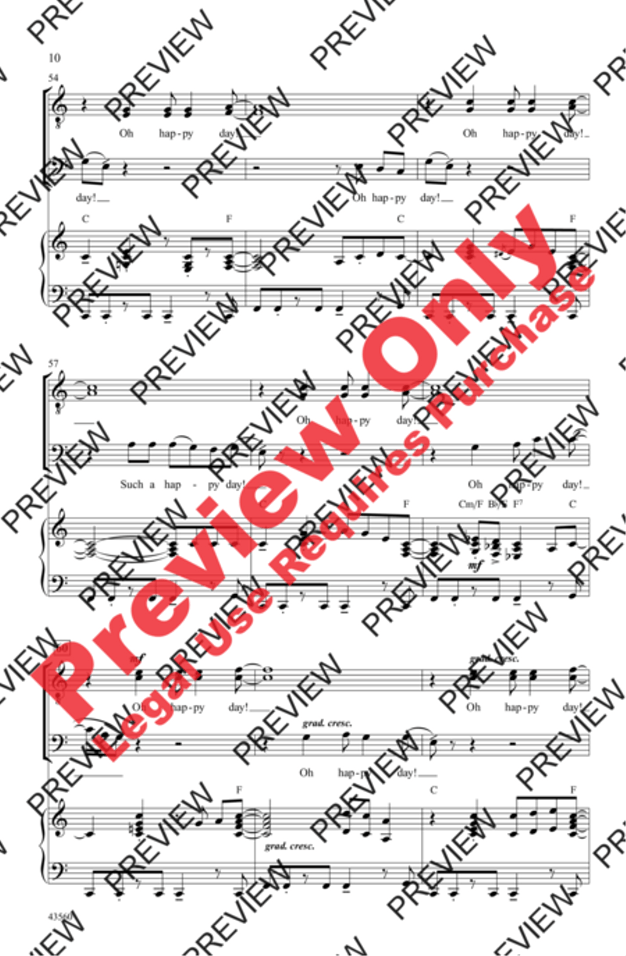 Oh Happy Day Men's Choir scores gallery preview page 9