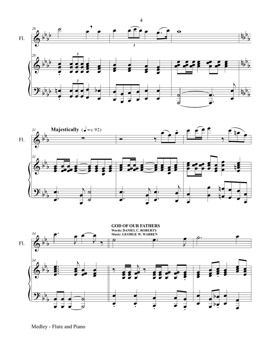 MEDLEY of PATRIOTISM (for Flute and Piano) Flute Solo scores gallery preview page 5