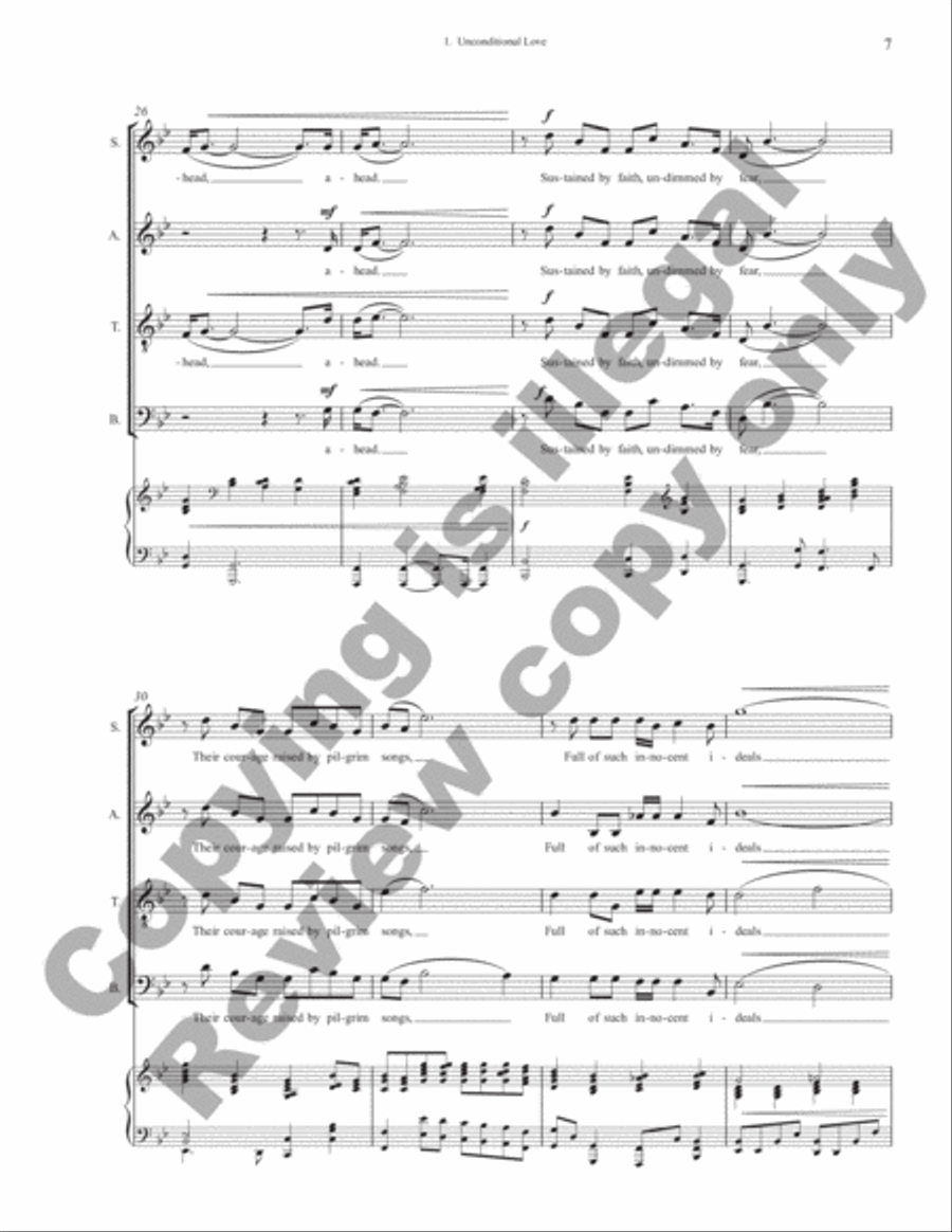 Unconditional Love (Vocal Score) 4-Part scores gallery preview page 7