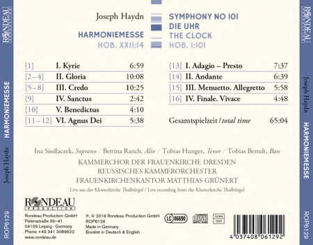 Joseph Haydn: Harmoniemesse & Symphonie No. 101 "The Clock"