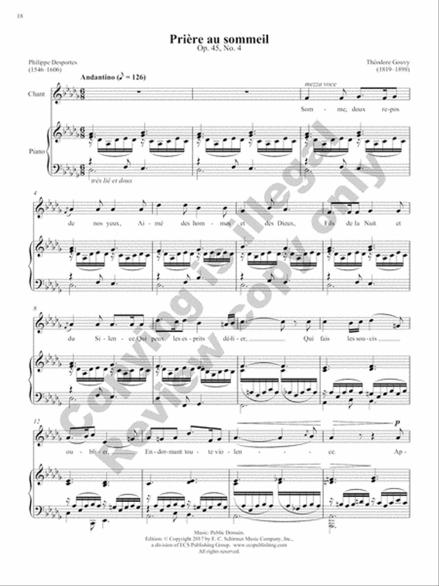 Songs of Gouvy, Volume 2: 18 Sonnets et chansons de Desportes; 18 Poésies de Moritz Hartmann Voice Solo scores gallery preview page 40