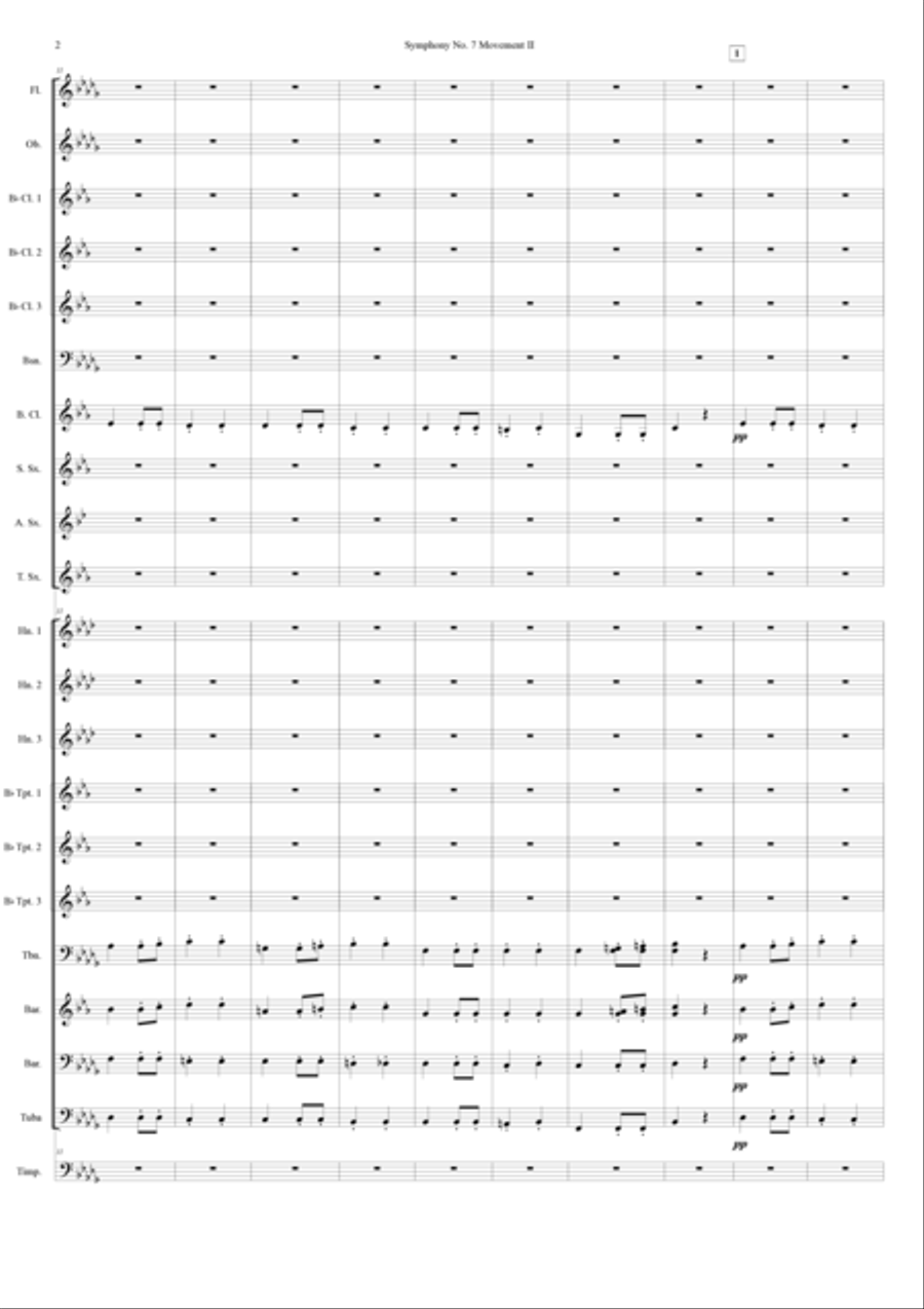 Symphony 7 Movement II Concert Band scores gallery preview page 2