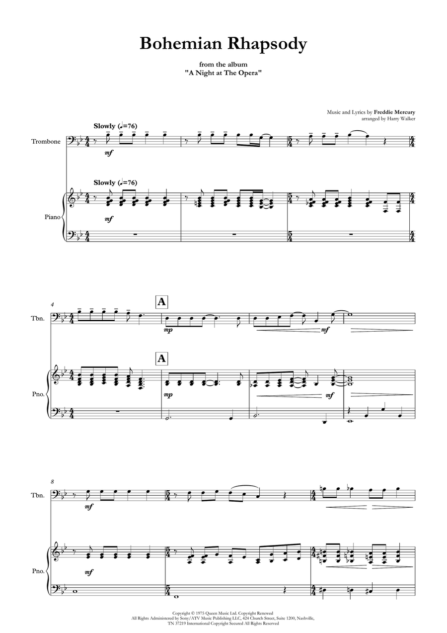 Bohemian Rhapsody Piano scores gallery preview page 4