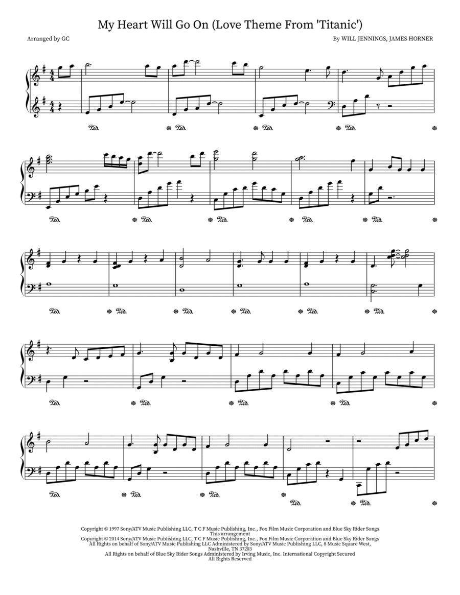 My Heart Will Go On (Love Theme From 'Titanic') Piano Solo scores gallery preview page 1