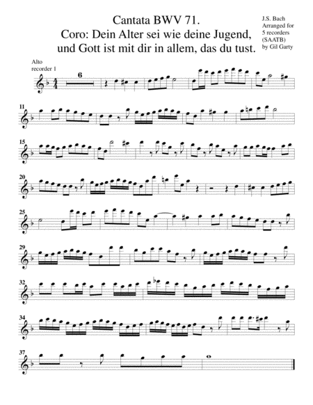 Coro: Dein Alter sei wie deine Jugend, und Gott ist mit dir in allem, das du tust from Cantata BWV 7