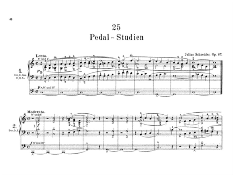 Schneider: Complete Pedal Studies, Op. 48 and 67 Organ scores gallery preview page 1